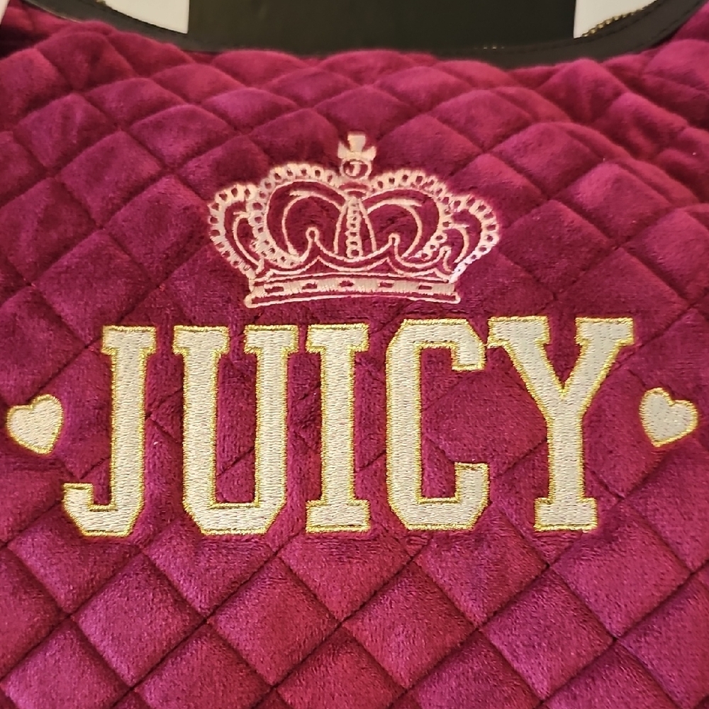 Juicy By Juicy Couture Crowning Glory Quilted Velour Hobo Bag - Picture 2 of 5